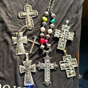 Cross western bling pendants